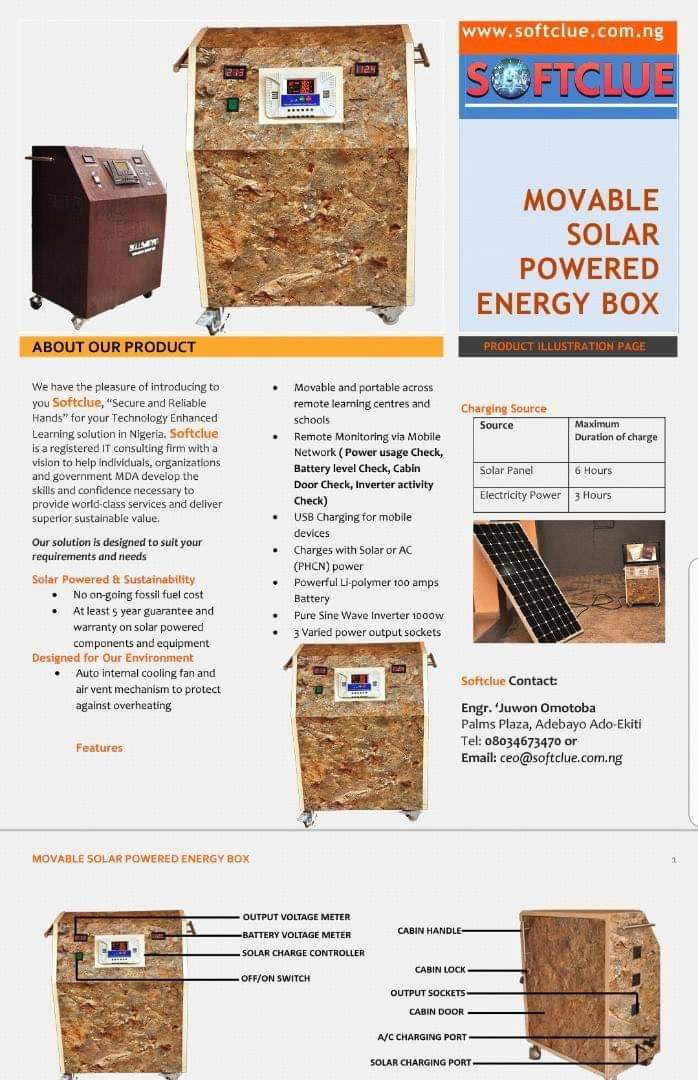 Movable Solar Powered Energy Box